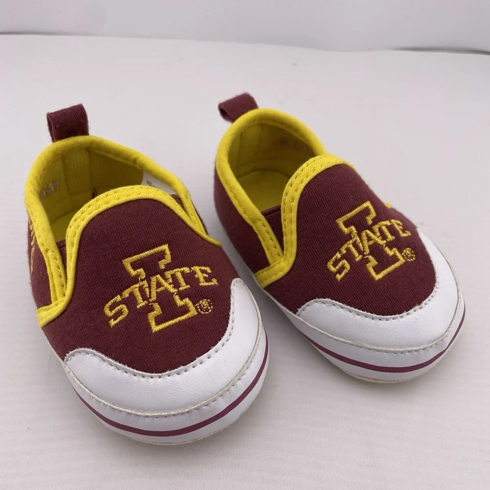 Iowa State NCAA Baby Slip On Shoes Sneakers Size Prewalk 3 Maroon Gold